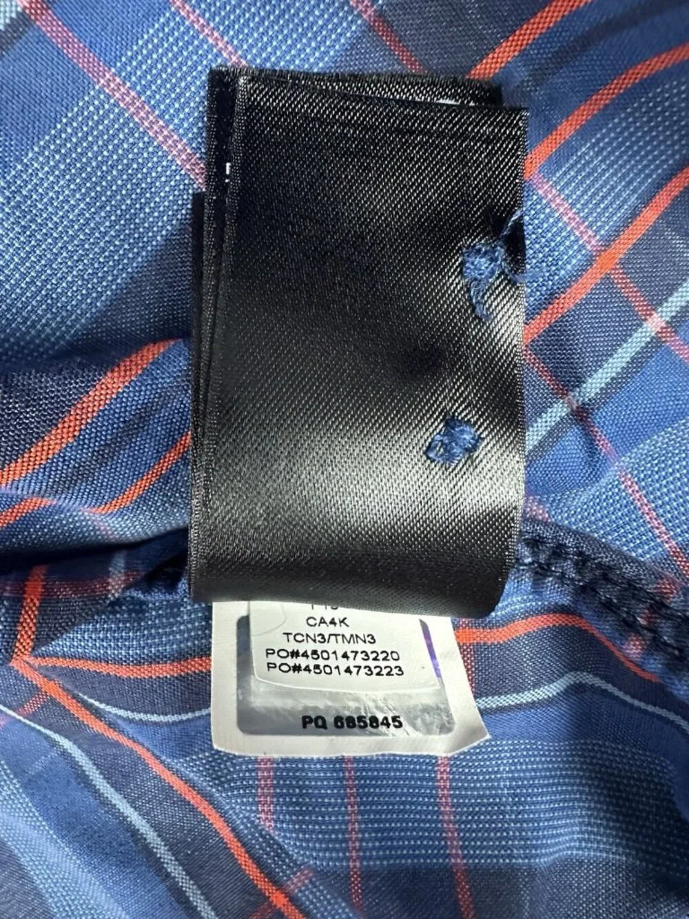 The North Face Men's XL Plaid Hiking Shirt Long Sleeve Button Up Blue Orange